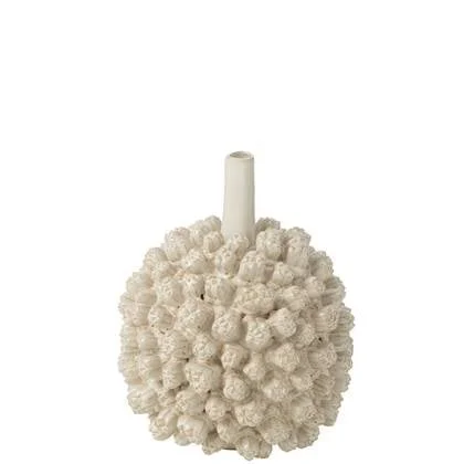 J-Line vaas Saki - keramiek - wit - large - Ø 24.5 cm