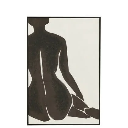 J-Line wanddecoratie Joy - dennenhout - wit|zwart