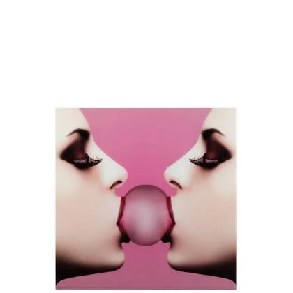 J-Line wannddecoratie Kauwgom - getemperd glas - roze