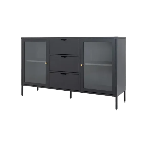 James metalen sideboard zwart - 140 x 40 cm