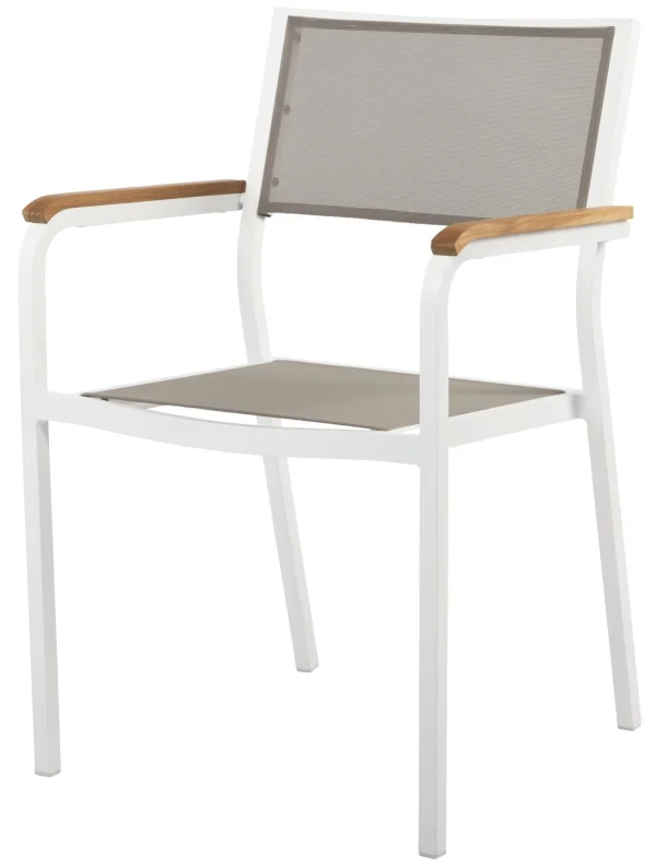 Jan Kurtz Lux Alu stapelstoel - wit/taupe