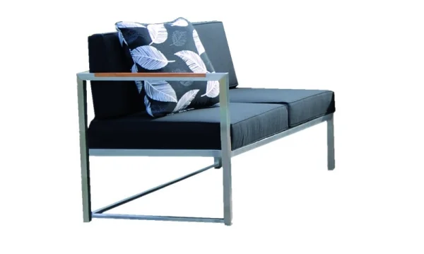 Jan Kurtz Lux Lounge 2-zitter - taupe - wit - Armleuning links