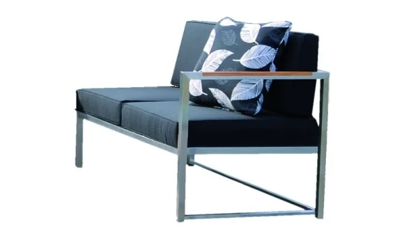 Jan Kurtz Lux Lounge 2-zitter - zwart - wit - Armleuning rechts