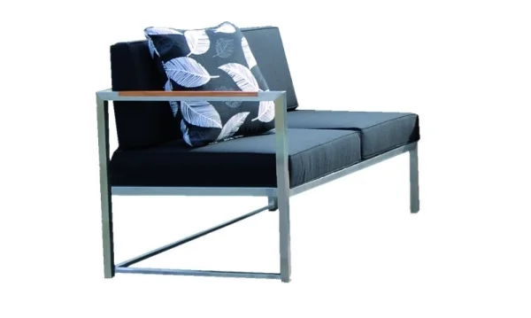 Jan Kurtz Lux Lounge 2-zitter - zwart - zwart - Armleuning links