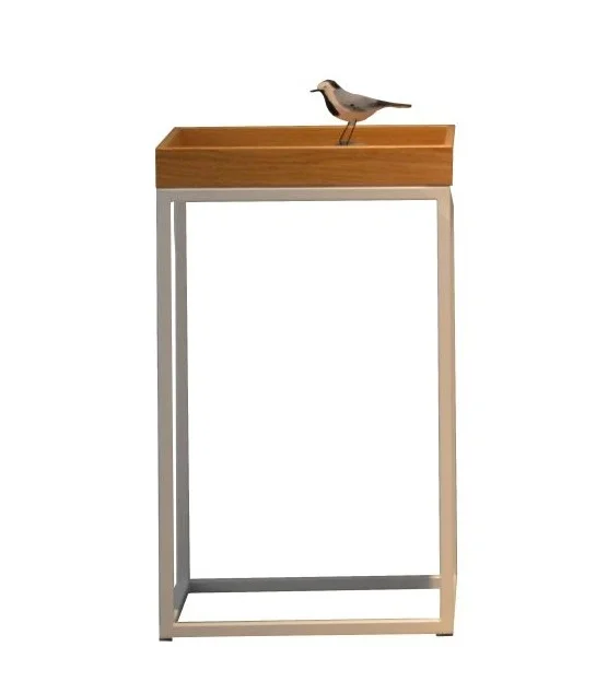 Jan Kurtz Pino Bijzettafel - eiken natuur - wit - hoog