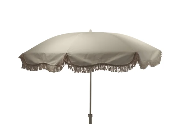 Jan Kurtz Retro parasol met franjes - wit