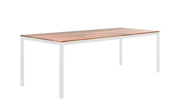 Janua S 600 houten tafel - gepoedercoat wit - Eiken natuur geolied - 180 x 100 cm