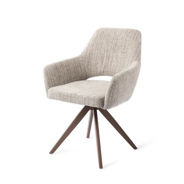Jesper Home Eetkamerstoel Yanai Turn Brown, Draaibaar - Caramel Grid