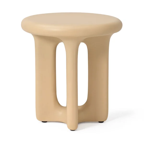 Jesper Home Ronde Bijzettafel Onomo Mudstone textuur, 46cm - Beige