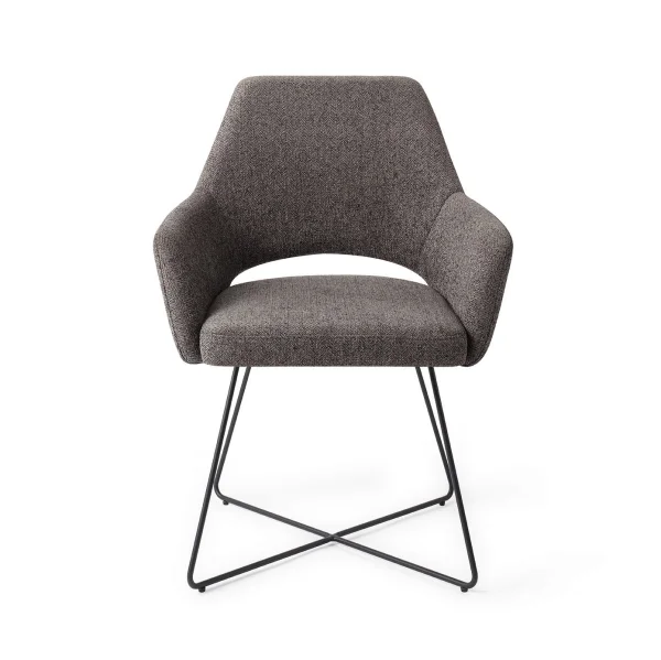 Jesper Home Yanai Eetkamerstoel - Amazing Grey, Cross Black