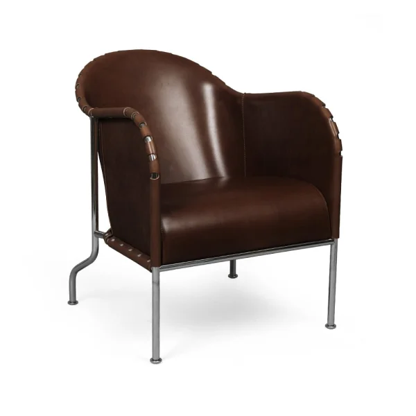 Källemo Bruno fauteuil Kernleer 9208 sigarenbruin-chroom