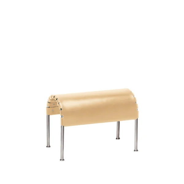 Källemo Bruno voetenbankje Kernleer naturel-chromframe