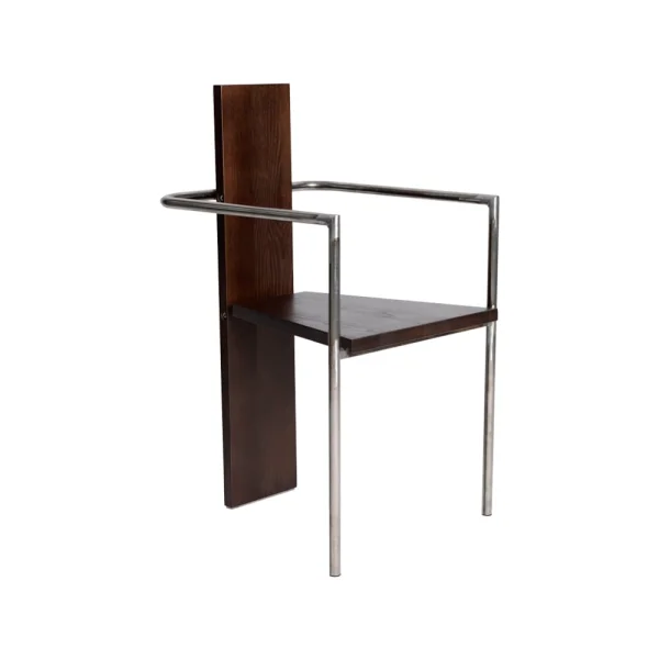 Källemo Concrete armstoel Walnootgebeitst essen-ongeslagen stalen frame