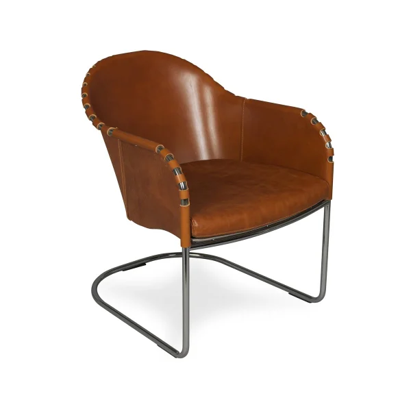 Källemo Ingo fauteuil Cognac-chroom