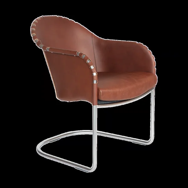 Källemo Ingo fauteuil Cognac-matte chroom
