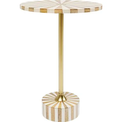 Kare Bijzettafel Domero Cirque Gold White Ø40cm