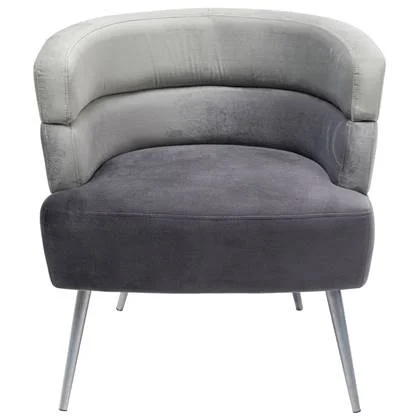 Kare Design Sandwich Fauteuil Velvet - Fluweel Grijs