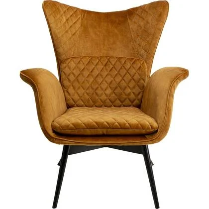 Kare Design Tudor fauteuil - fluweel - oker