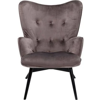 Kare Design Vicky Fauteuil - Fluweel Grijs