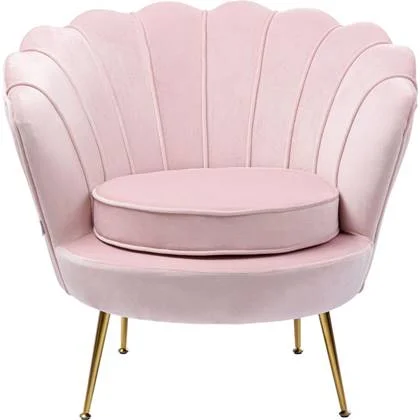 Kare Design Water Lily Gold Fauteuil - Pastelroze Fluweel