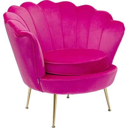 Kare Design Water Lily Gold Fauteuil - Roze Fluweel