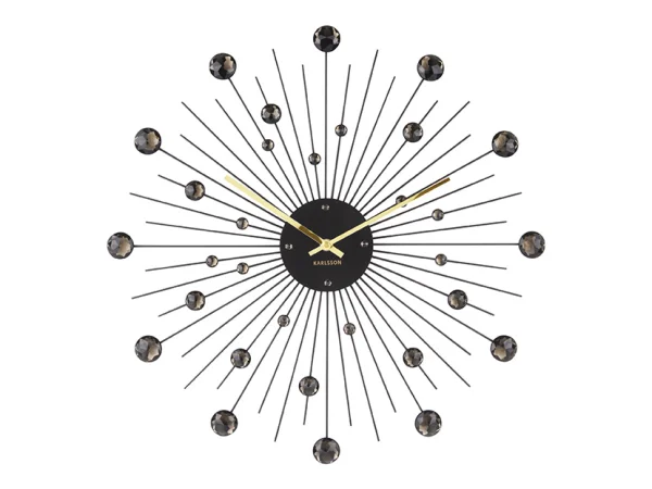 Karlsson-collectie Wall clock Sunburst crystal black large