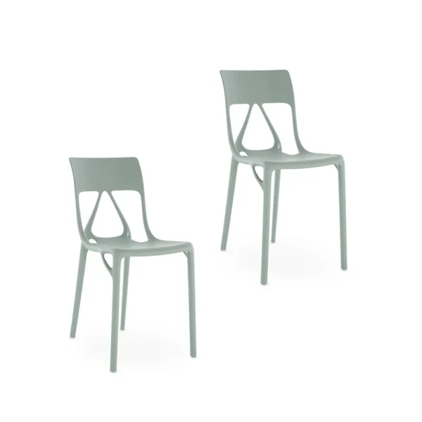 Kartell - A.I. Lite stoelen, groen, hoogte 80 cm, set van 2