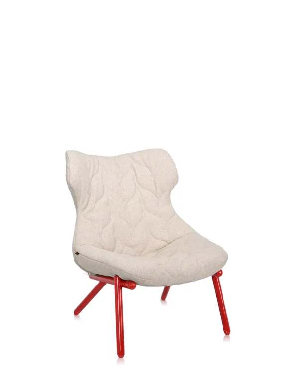 Kartell Foliage fauteuil - rood - Trevira beige