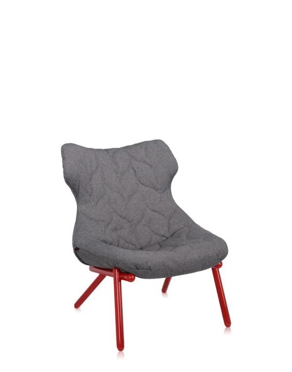 Kartell Foliage fauteuil - rood - Trevira grijs