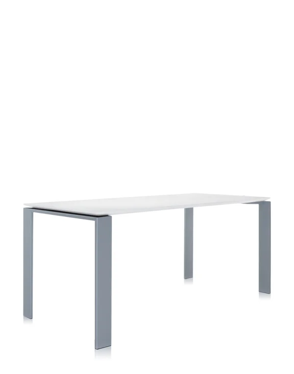 Kartell Four Tafel Soft - wit - aluminium - rechthoekig, 158 x 79 cm