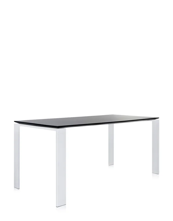 Kartell Four Tafel Soft - zwart - wit - rechthoekig, 158 x 79 cm