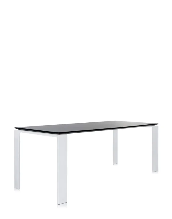 Kartell Four Tafel Soft - zwart - wit - rechthoekig, 190 x 79 cm