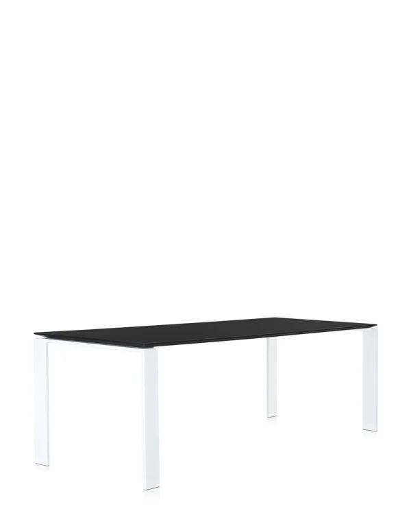 Kartell Four Tafel Soft - zwart - wit - rechthoekig, 223 x 79 cm