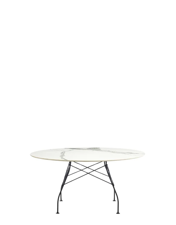 Kartell Glossy XXL tafel - wit marmer - zwart