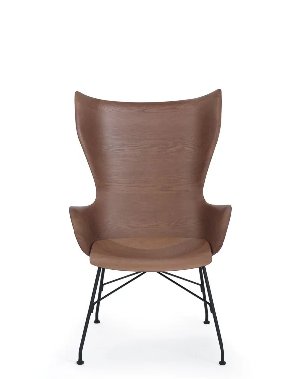 Kartell K/Wood Fauteuil - donker essenhout/zwart