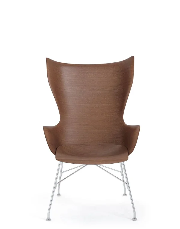 Kartell K/Wood Fauteuil - donker hout / chroom