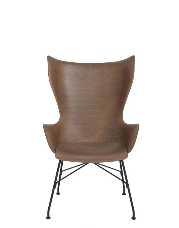 Kartell K/Wood Fauteuil - donker hout / zwart