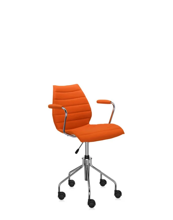 Kartell Maui Soft draaistoel - Trevira oranje