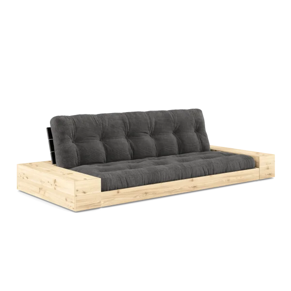 Karup Design Basis slaapbank inclusief zijboxen - 511 Charcoal - 102 black lacquered