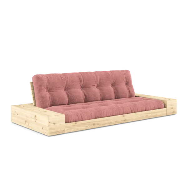 Karup Design Basis slaapbank inclusief zijboxen - 516 Sorbet Pink - 101ClearLacquered