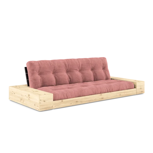 Karup Design Basis slaapbank inclusief zijboxen - 516 Sorbet Pink - 102 black lacquered