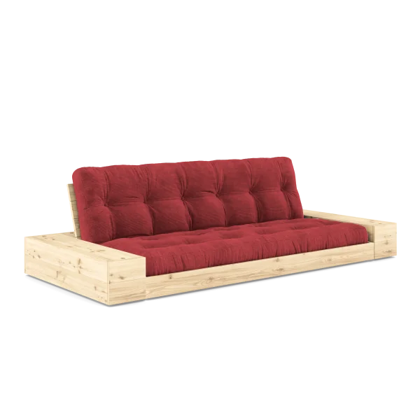 Karup Design Basis slaapbank inclusief zijboxen - 518 Ruby Red - 101ClearLacquered