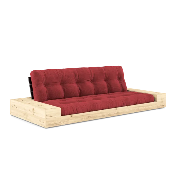 Karup Design Basis slaapbank inclusief zijboxen - 518 Ruby Red - 102 black lacquered