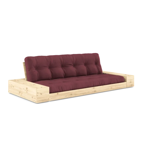 Karup Design Basis slaapbank inclusief zijboxen - 710 Bordeaux - 101ClearLacquered