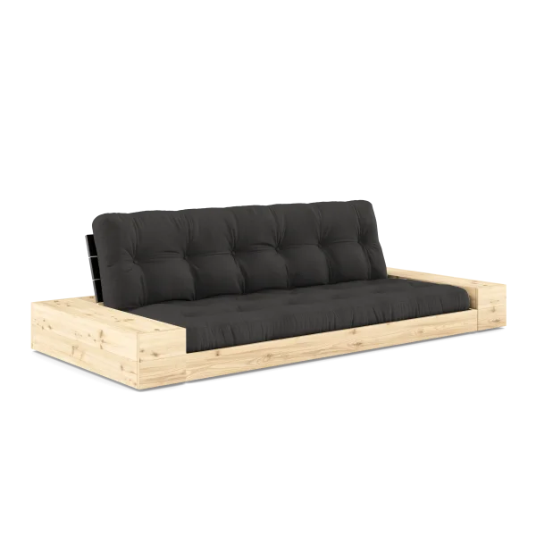 Karup Design Basis slaapbank inclusief zijboxen - 734 Dark Grey - 102 black lacquered