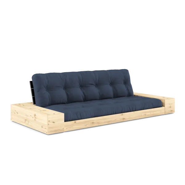 Karup Design Basis slaapbank inclusief zijboxen - 737 Navy - 102 black lacquered