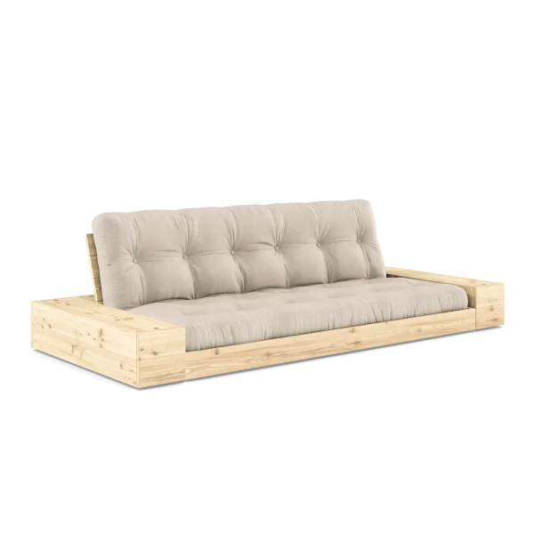 Karup Design Basis slaapbank inclusief zijboxen - 747 Beige - 101ClearLacquered