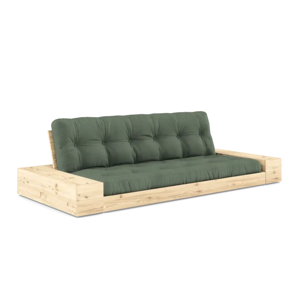 Karup Design Basis slaapbank inclusief zijboxen - 756 Olive Green - 101ClearLacquered