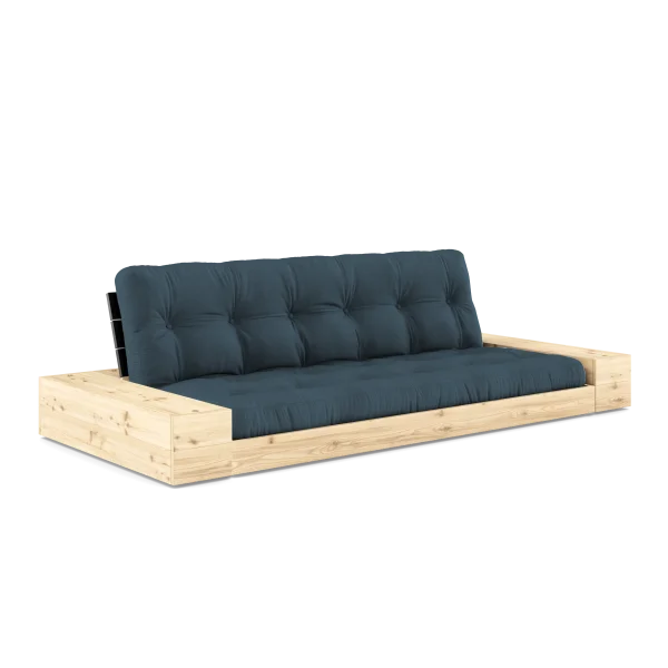 Karup Design Basis slaapbank inclusief zijboxen - 757 Petrol Blue - 102 black lacquered