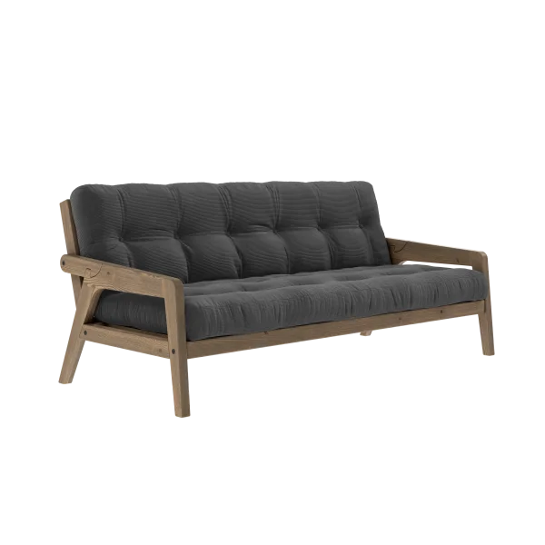 Karup Design Grab Slaapbank - 511 Charcoal - 106 carob brown lacquered